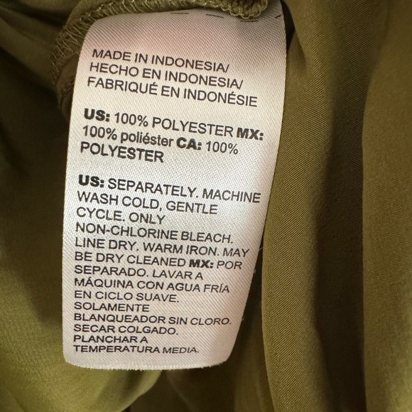 Chico's Green 3/4 Sleeve Relaxed Blouse with Mandarin Collar - Picture 3 of 7